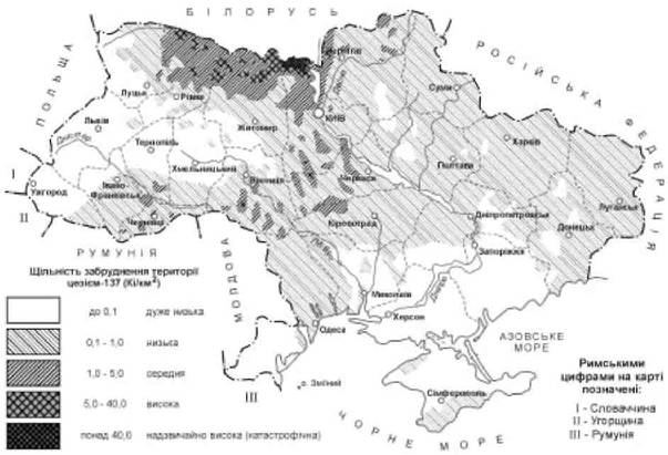 Радіоактивне забруднення території України цезієм-137